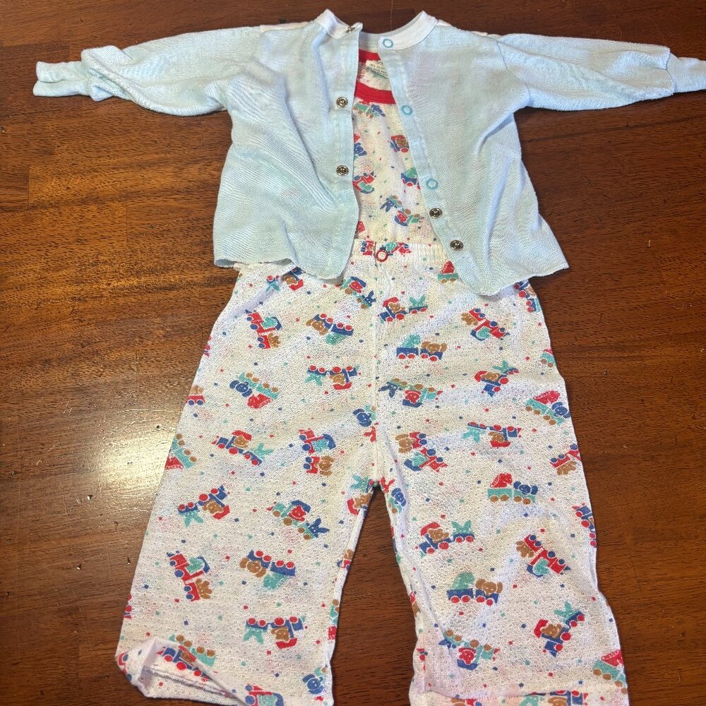 Vintage Dr. Denton 3-Piece Baby Outfit - 12 Months